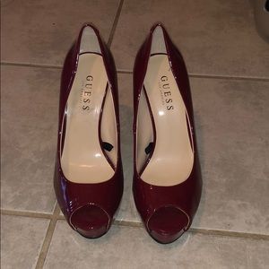 Size 7 Guess Peep Toe Pumps Red